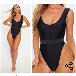 black high leg swimsuit